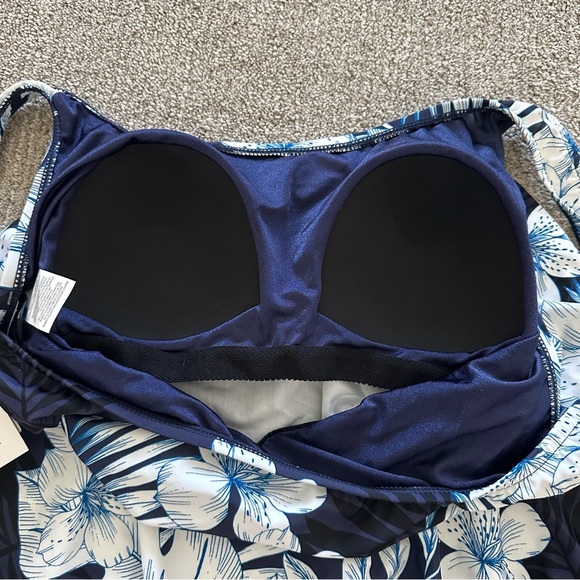 Maxine of Hollywood Moonlight Tropics Blouson Tankini Separate Size 16 - Picture 6 of 7